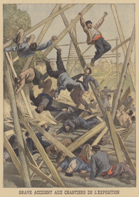 Schwerer Unfall auf dem Gelände der Weltausstellung 1900 von after Oswaldo Tofani