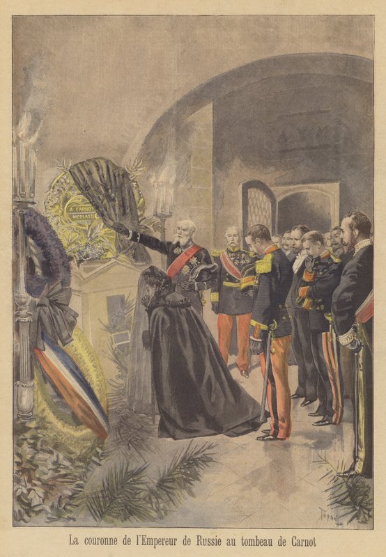 Kranz von Zar Nikolaus II. von Russland auf dem Grab von Präsident Carnot von Frankreich von after Oswaldo Tofani