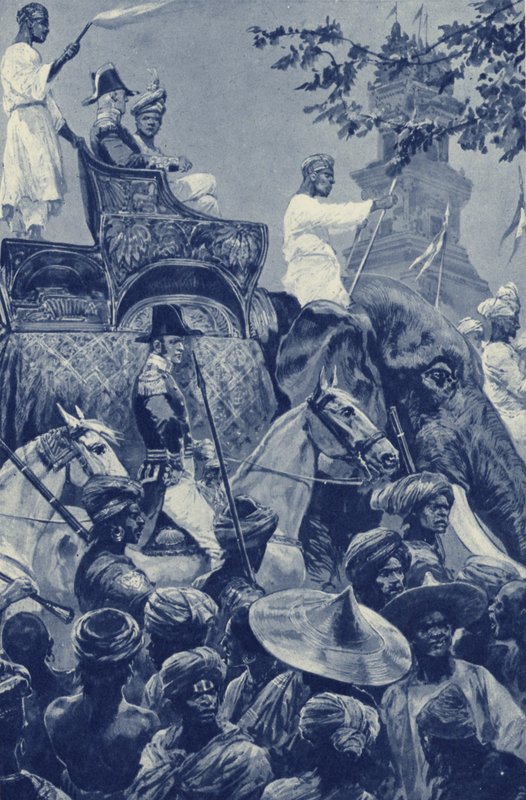 Singapur, die Briten betreten die Stadt, die 1824 vom Sultan von Johore für eine Geldsumme übergeben wurde von after Richard Caton II Woodville