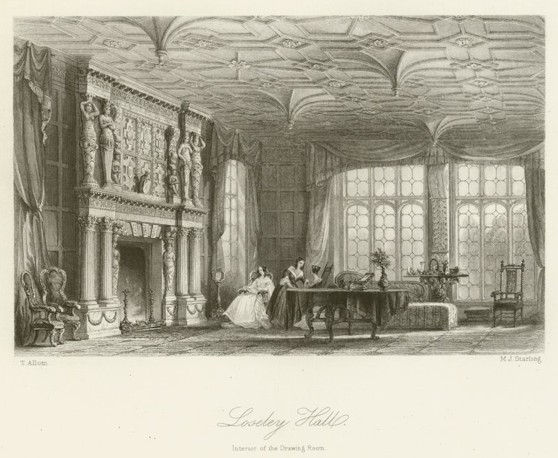 Loseley Hall, Innenansicht des Salons von after Thomas Allom