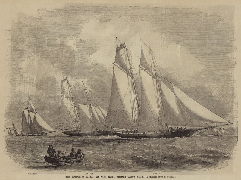 Das Schoner-Rennen des Royal Thames Yacht Club von after Thomas Harrington Wilson