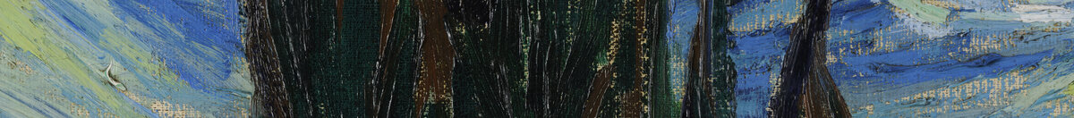Sternennacht (Vincent van Gogh), Detail: Dunkle Zypresse