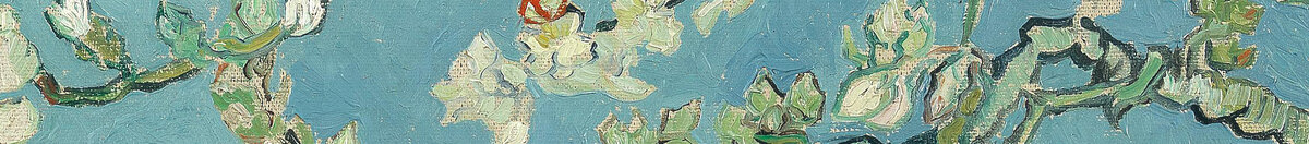 Mandelblüte (Vincent van Gogh), Detail: Blütenzweige oben Mitte