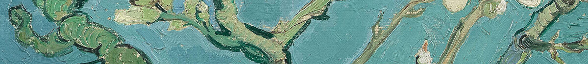 Mandelblüte (Vincent van Gogh), Detail: Astgabelung Mitte