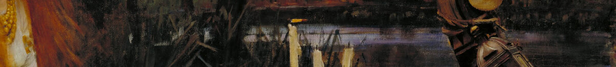 Die Lady von Shalott (John William Waterhouse), Detail: Bootsbug mit Laterne