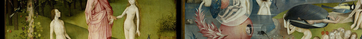 Der Garten der Lüste (Hieronymus Bosch), Detail: Christus mit Adam und Eva