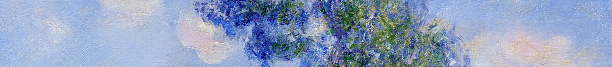 Frühlingswirkung, Giverny, 1890 (Claude Monet), Detail: Pappelkronen am Horizont