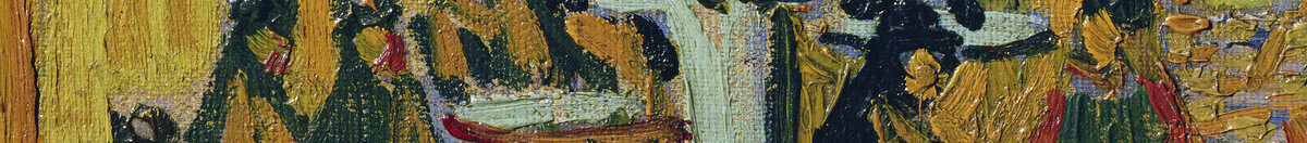 Caféterrasse am Place du Forum, Arles, 1888 (Vincent van Gogh), Detail: Kellner und Gäste auf der Terrasse
