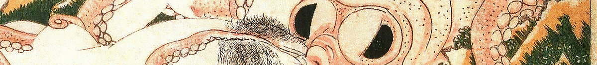 Der Traum der Fischersfrau (Katsushika Hokusai), Detail: Kopf des großen Oktopus