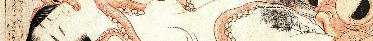 Der Traum der Fischersfrau (Katsushika Hokusai), Detail: Gesicht der Frau mit schwarzem Haar