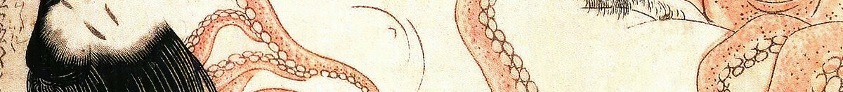 Der Traum der Fischersfrau (Katsushika Hokusai), Detail: Tentakel über dem Körper