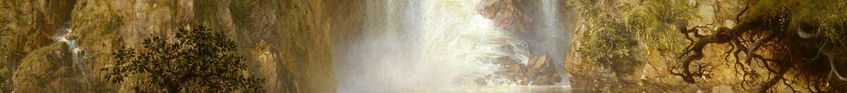 Das Herz der Anden (Frederic Edwin Church), Detail: Wasserfall mit Gischt