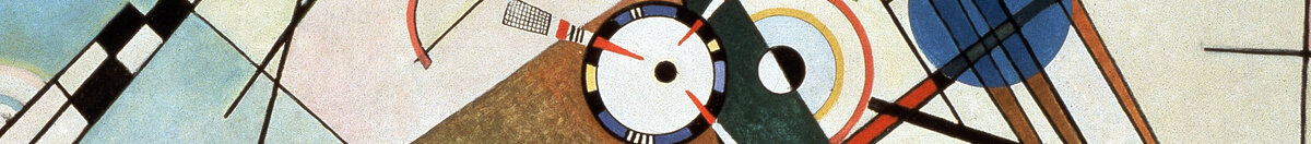 Komposition VIII. 1915 Sonne. 201 x 140 cm, New York, Guggenheim Museum (Wassily Kandinsky), Detail: Weißer Kreis mit Halbmond