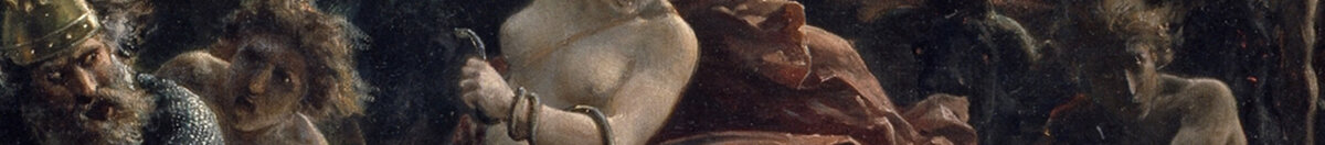 Odins wilde Jagd, 1872. (Peter Nicolai Arbo), Detail: Walküre mit erhobenem Schwert