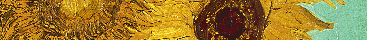 Sonnenblumen (Vincent van Gogh), Detail: Dunkle Blütenkerne rechts