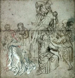 Mitteltafel eines verlorenen Triptychons von Campin, möglicherweise gezeichnet von Vranck van der Stock (1424-95)