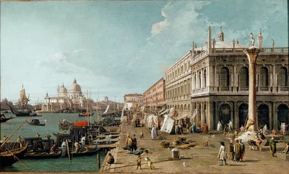 Ansicht des Molo, der Biblioteca Marciana und der Säule des Heiligen Theodor, Venedig
