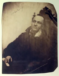 Porträt des französischen Dichters Charles Baudelaire (1821-1867). 1855