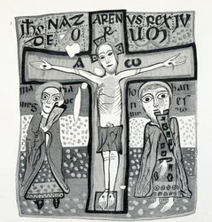 Religiöse Kunst, Christus am Kreuz. 12. Jahrhundert.