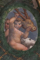 Putti, Hund und Hirsch (Detail)