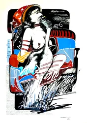 G. C. Riccardi, Leda con il cigno, 1974, Italien