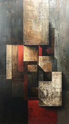 Abstrakte Mustermalerei: Geometrische Formen für vertikale Wandkunstdrucke