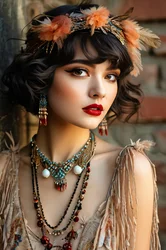 Eine schöne Dame auf einem Fest in den 1920er Jahren | Saal- und Hoteldekoration - Kopie