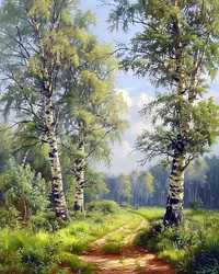 Landschaft mit verzaubertem Wald