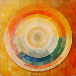 Abstraktes Ölgemälde, mystische Kunst, im Stil von Hilma af Klint