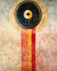 Abstraktes Gemälde im Stil von Hilma af Klint