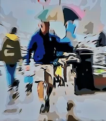 Urbaner mehrfarbiger Regen