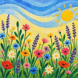 Sommerwiese im Sonnenlicht