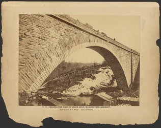 Nr. 302. Perspektivische Ansicht Union Arch, Washington Aquädukt gebaut von General M.C. Meigs, Spannweite 220 Fuß. [März 1864].