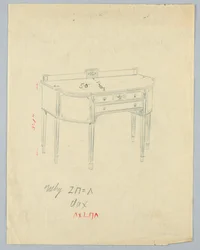 Entwurf für ein Sideboard mit neoklassizistischen Vasenmotiven