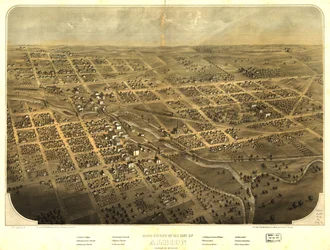 Vogelperspektive der Stadt Albion, Calhoun Co., Michigan