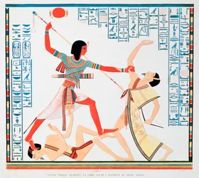 Zweite Szene an der Südwand des Inneren des Großen Tempels von Abu Simbel, 1888