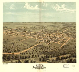 Vogelperspektive von California, Moniteau Co., Missouri 1869