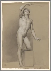Stehender männlicher Akt, von vorne gesehen
