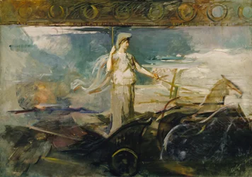 Minerva in einem Streitwagen, ca. 1894