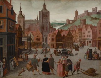Der Marktplatz in Bergen op Zoom, wahrscheinlich 1590 und 1597