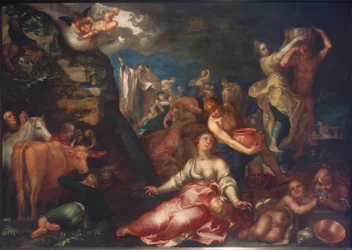Moses schlägt Wasser aus dem Felsen