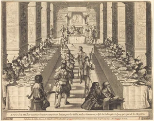 Bankett des Königs für die neuen Ritter