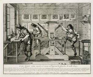 Französische Druckerpresse, 1642
