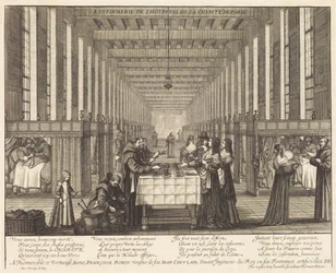 Die Krankenstation des Krankenhauses der Charité in Paris