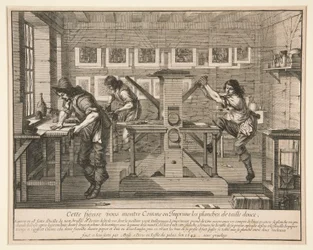 Die Drucker in ihrem Arbeitsraum, aus der Serie Künstler in ihren Ateliers