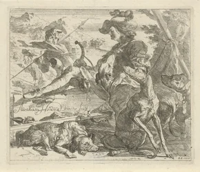 Jäger mit Hunden