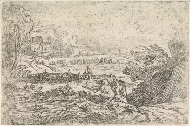 Landschaft mit Schafen