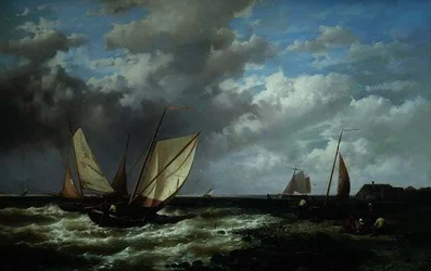 Küstenlandschaften mit Fischerbooten