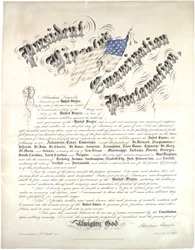 Präsident Lincolns Emanzipationsproklamation, 1. Januar 1863