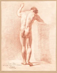 Stehender männlicher Akt, von hinten gesehen (3. Preis 1808)